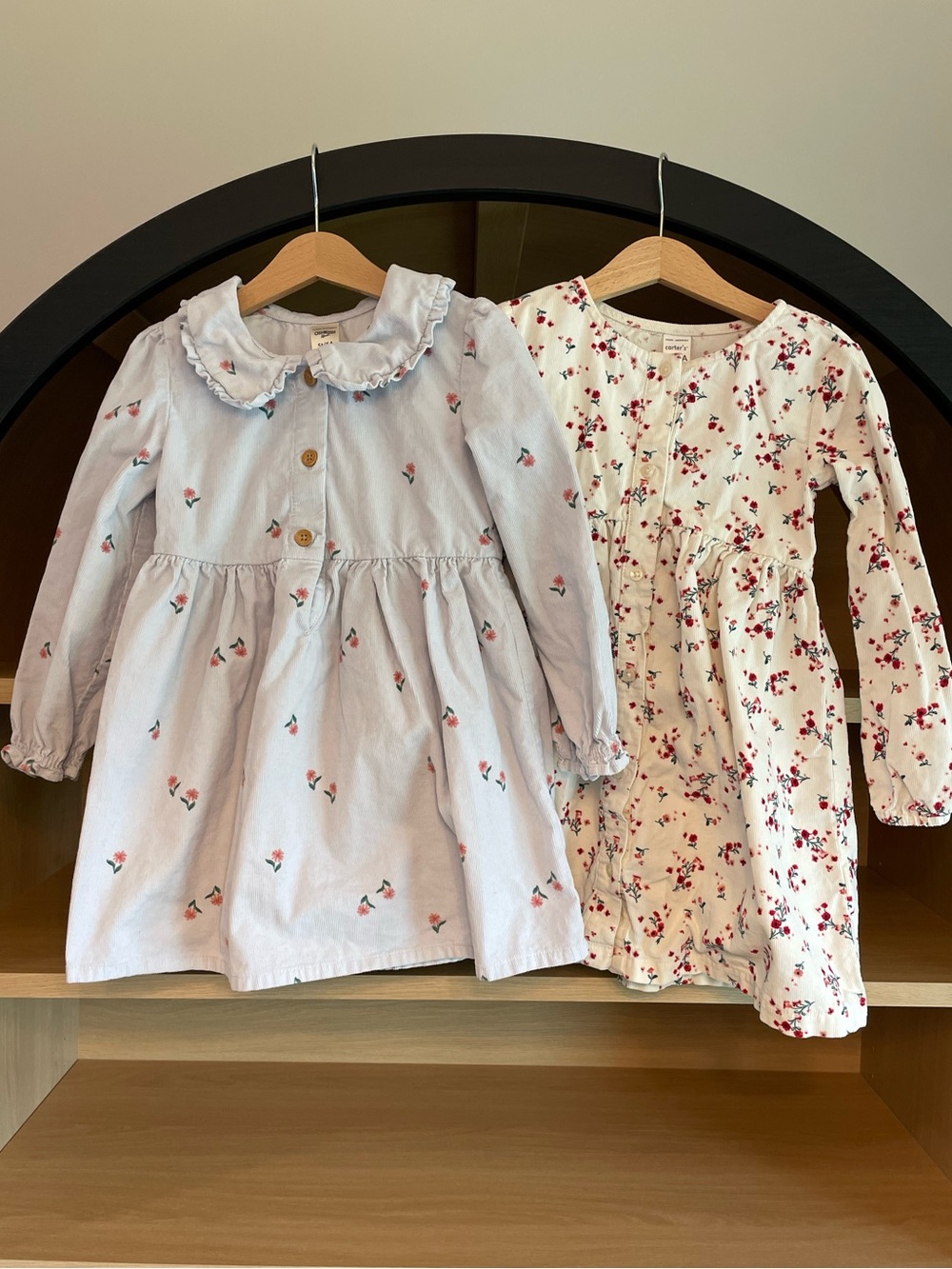 Bundle of 2 Carter’s Toddler Girl Cotton Corduroy Floral Dresses 5T